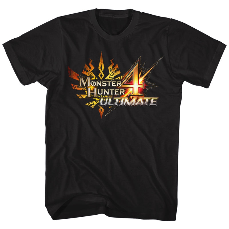 Monster Hunter Mens S/S T-Shirt - Mh4U Logo - Solid Black