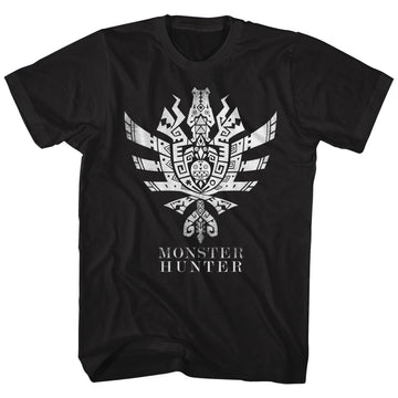 Monster Hunter Mens S/S T-Shirt - Mh4U Symbol - Solid Black