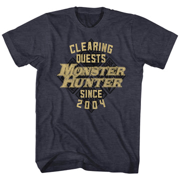 Monster Hunter Mens S/S T-Shirt - Mh Since04 - Heather Navy Heather