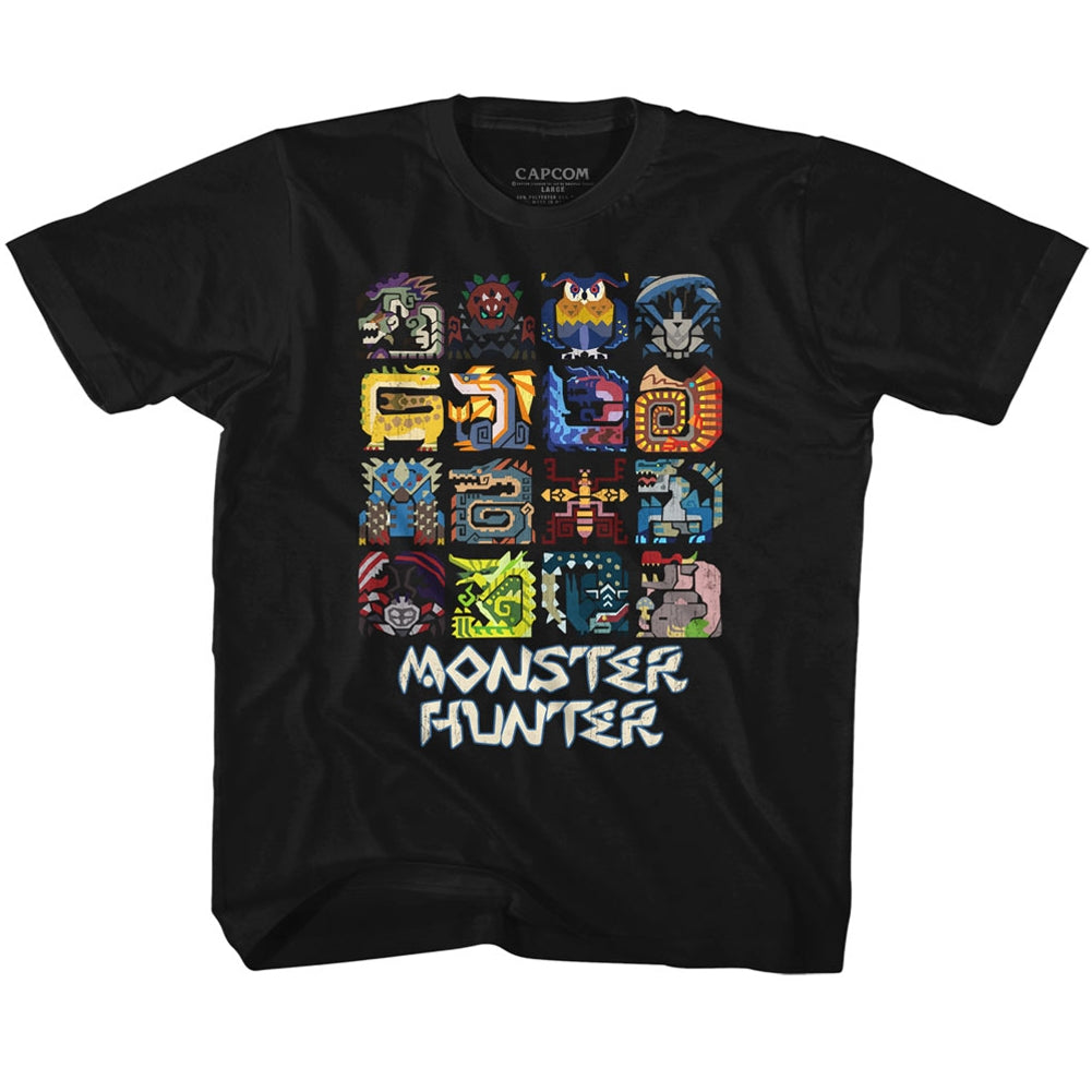 Monster Hunter Toddler S/S T-Shirt - Symbols - Solid Black