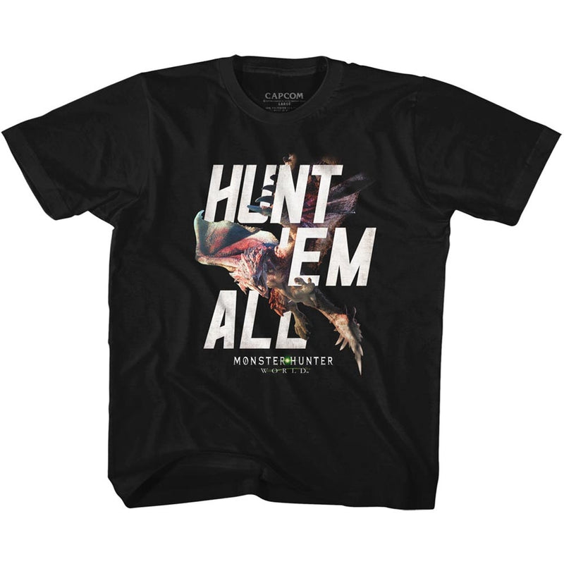 Monster Hunter Toddler S/S T-Shirt - Hunt Em All - Solid Black