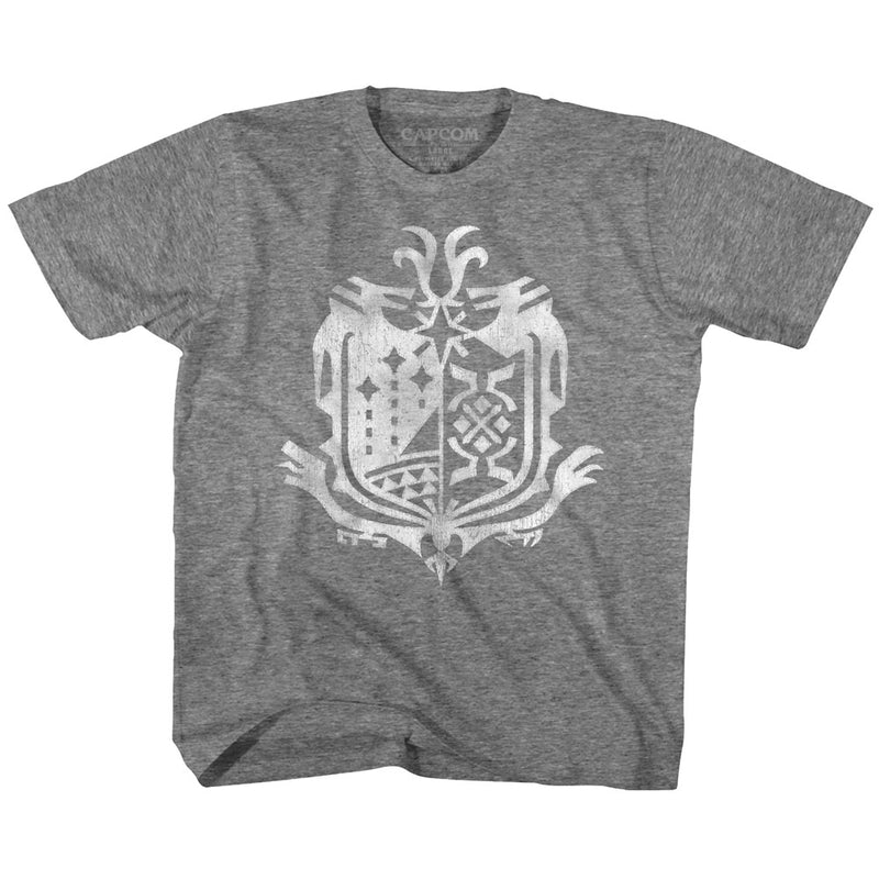 Monster Hunter Toddler S/S T-Shirt - Weathered World Emblem - Heather Graphite Heather