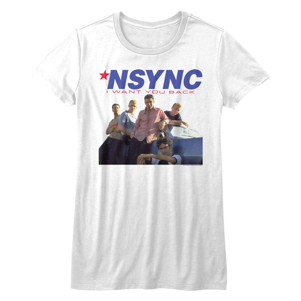 NSYNC Girls Juniors S/S T-Shirt - Want You Back - Solid White
