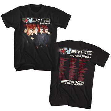 NSYNC Mens S/S T-Shirt - Tour2000 - Solid Black