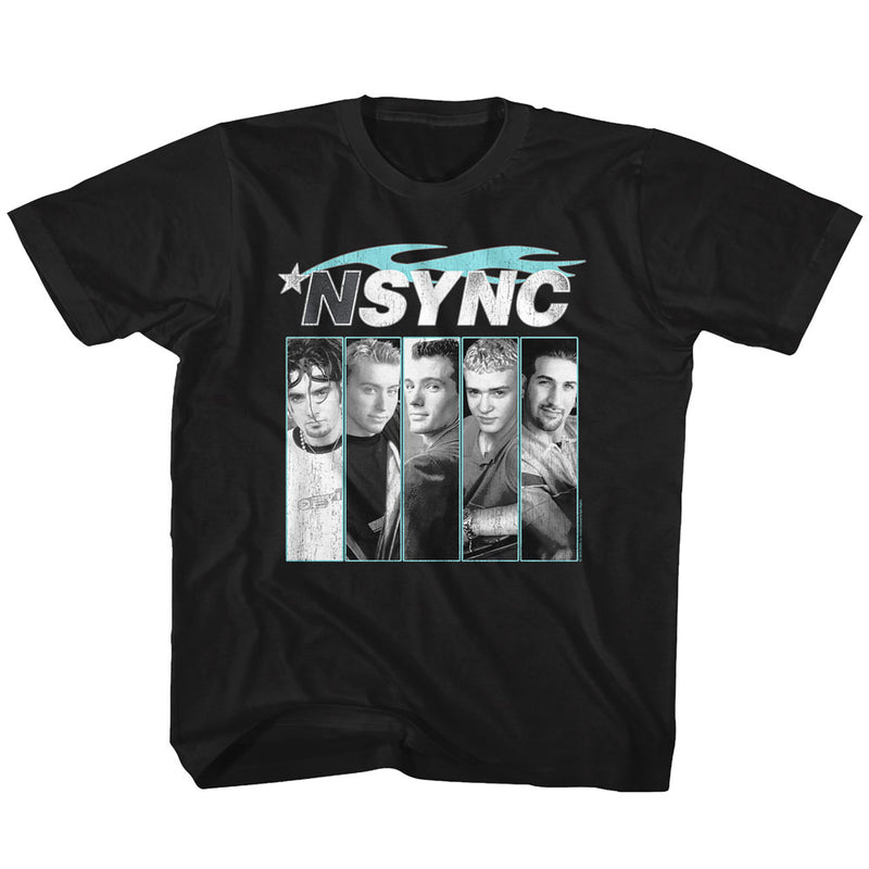 NSYNC Toddler S/S T-Shirt - Blue Flame - Solid Black