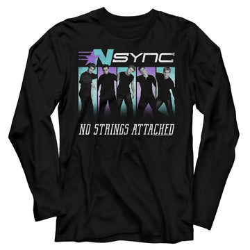 NSYNC Mens L/S T-Shirt - Blue Purple - Solid Black