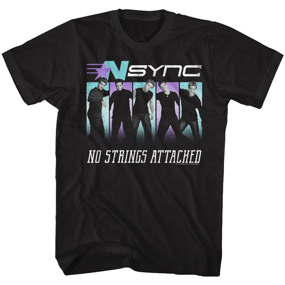 NSYNC Mens S/S T-Shirt - Blue Purple - Solid Black