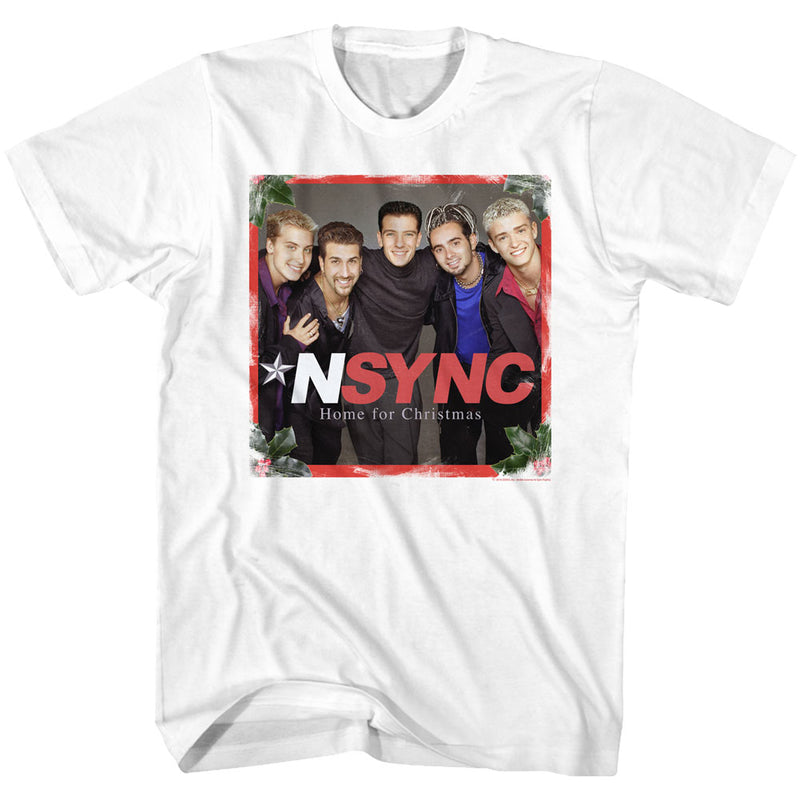 NSYNC Mens S/S T-Shirt - Home For Christmas - Solid White