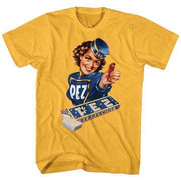 Pez Mens S/S T-Shirt - Vintage Pez Girl - Solid Ginger