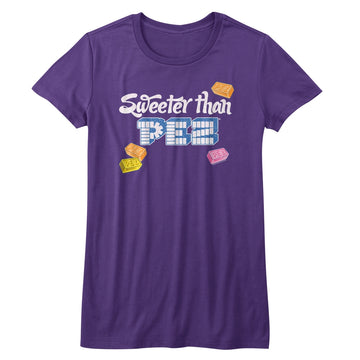 Pez Girls Juniors S/S T-Shirt - Sweeter Than - Solid Purple