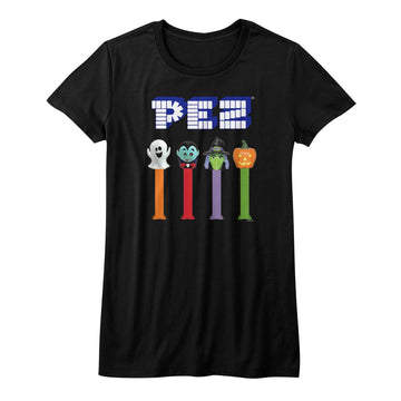 Pez Girls Juniors S/S T-Shirt - Halloween - Solid Black