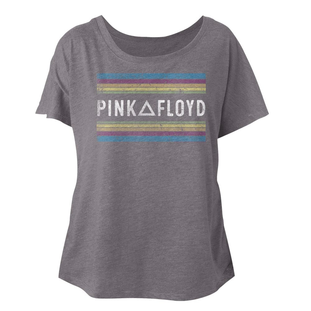 Pink Floyd Ladies S/S Dolman - Pink Floyd Rainbows - Heather Premium Heather