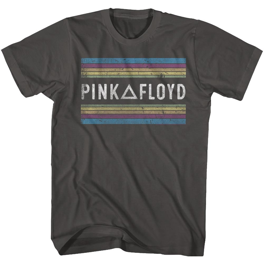 Pink Floyd Mens S/S T-Shirt - Pink Floyd Rainbows - Solid Smoke