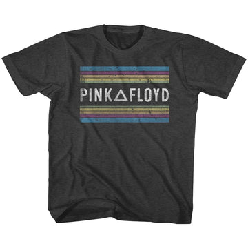 Pink Floyd Youth S/S T-Shirt - Pink Floyd Rainbows - Heather Black Heather