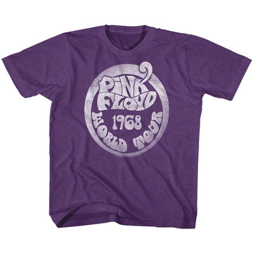Pink Floyd Toddler S/S T-Shirt - 1968 World Tour - Heather Vintage Purple