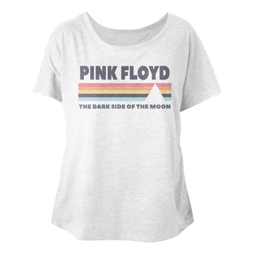 Pink Floyd Ladies S/S Dolman - Dsotm - Solid White