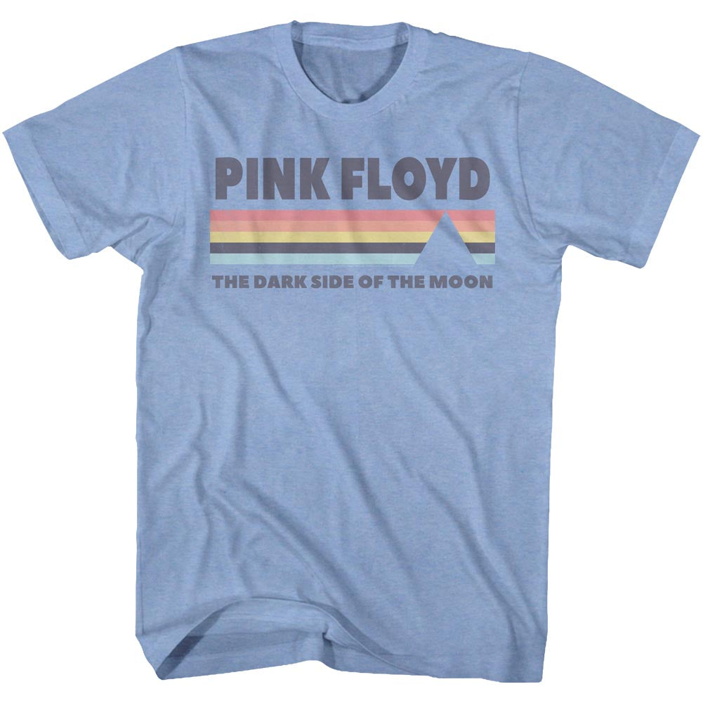 Pink Floyd Mens S/S T-Shirt - Dsotm - Heather Light Blue Heather