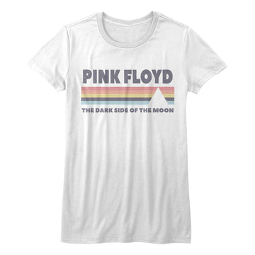 Pink Floyd Girls Juniors S/S T-Shirt - Dsotm - Solid White
