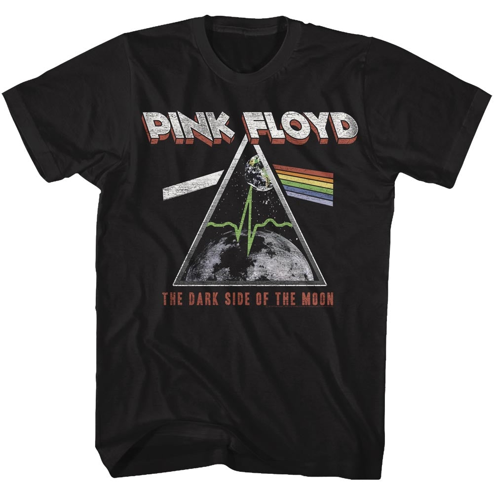 Pink Floyd Mens S/S T-Shirt - Moon - Solid Black