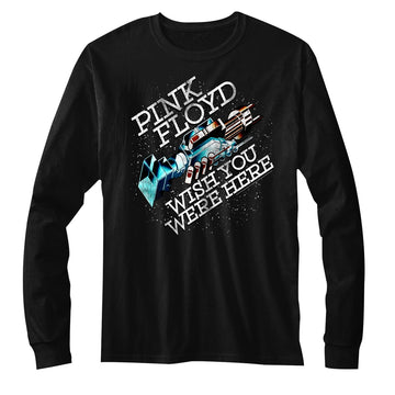 Pink Floyd Mens L/S T-Shirt - Wywh In Space - Solid Black