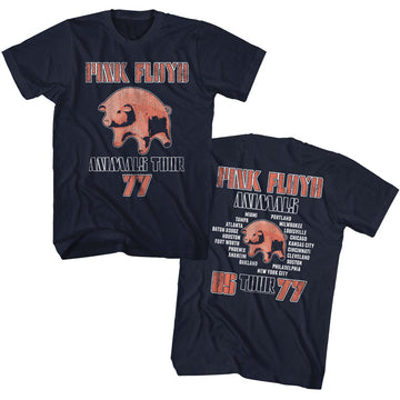 Pink Floyd Mens S/S T-Shirt - Animals 77 - Solid Navy