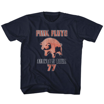 Pink Floyd Youth S/S T-Shirt - Tour77 - Solid Navy