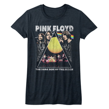 Pink Floyd Girls Juniors S/S T-Shirt - Pinkfloyd - Solid Navy