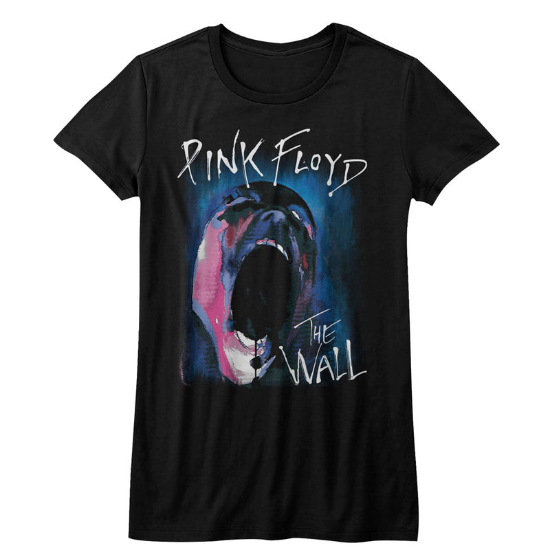 Pink Floyd Girls Juniors S/S T-Shirt - Screamface - Solid Black