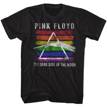 Pink Floyd Mens S/S T-Shirt - Rainbow - Solid Black