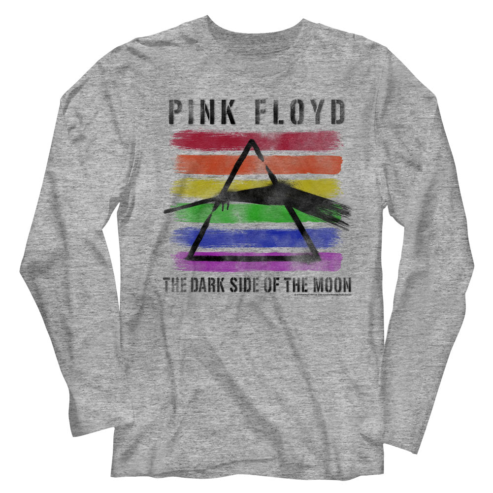 Pink Floyd Mens L/S T-Shirt - Black Light - Heather Gray Heather