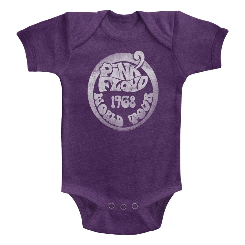 Pink Floyd Infant S/S Heather Bodysuit - 1968 World Tour - Heather Vintage Purple