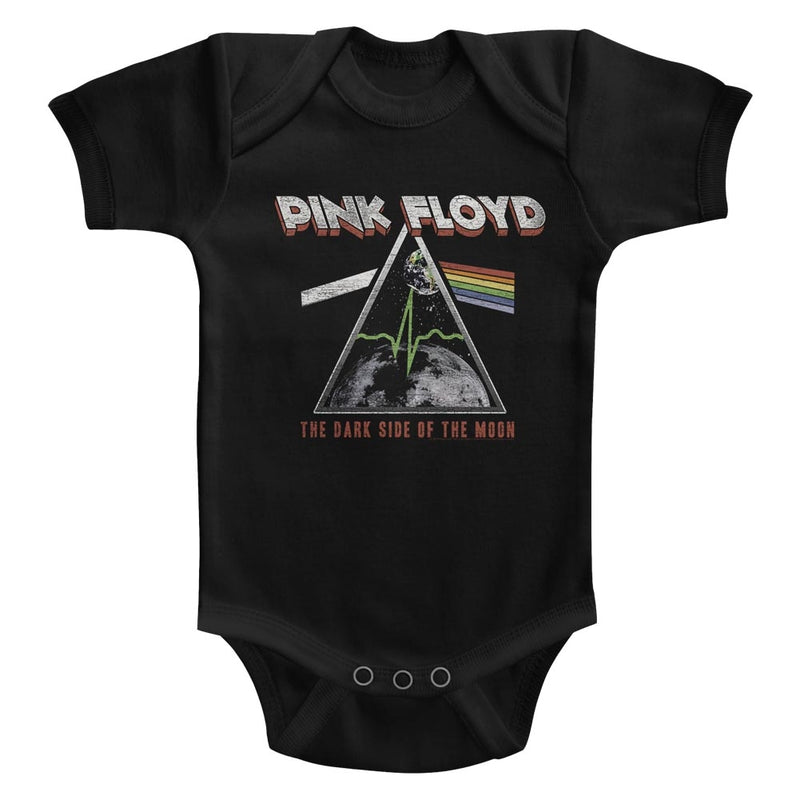 Pink Floyd Infant S/S Bodysuit - Moon - Solid Black