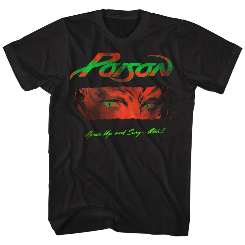 Poison Mens S/S T-Shirt - Open Up And Say Ahh - Solid Black
