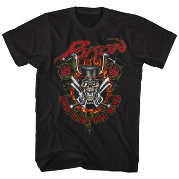 Poison Mens S/S T-Shirt - Ride Like The Wind - Solid Black