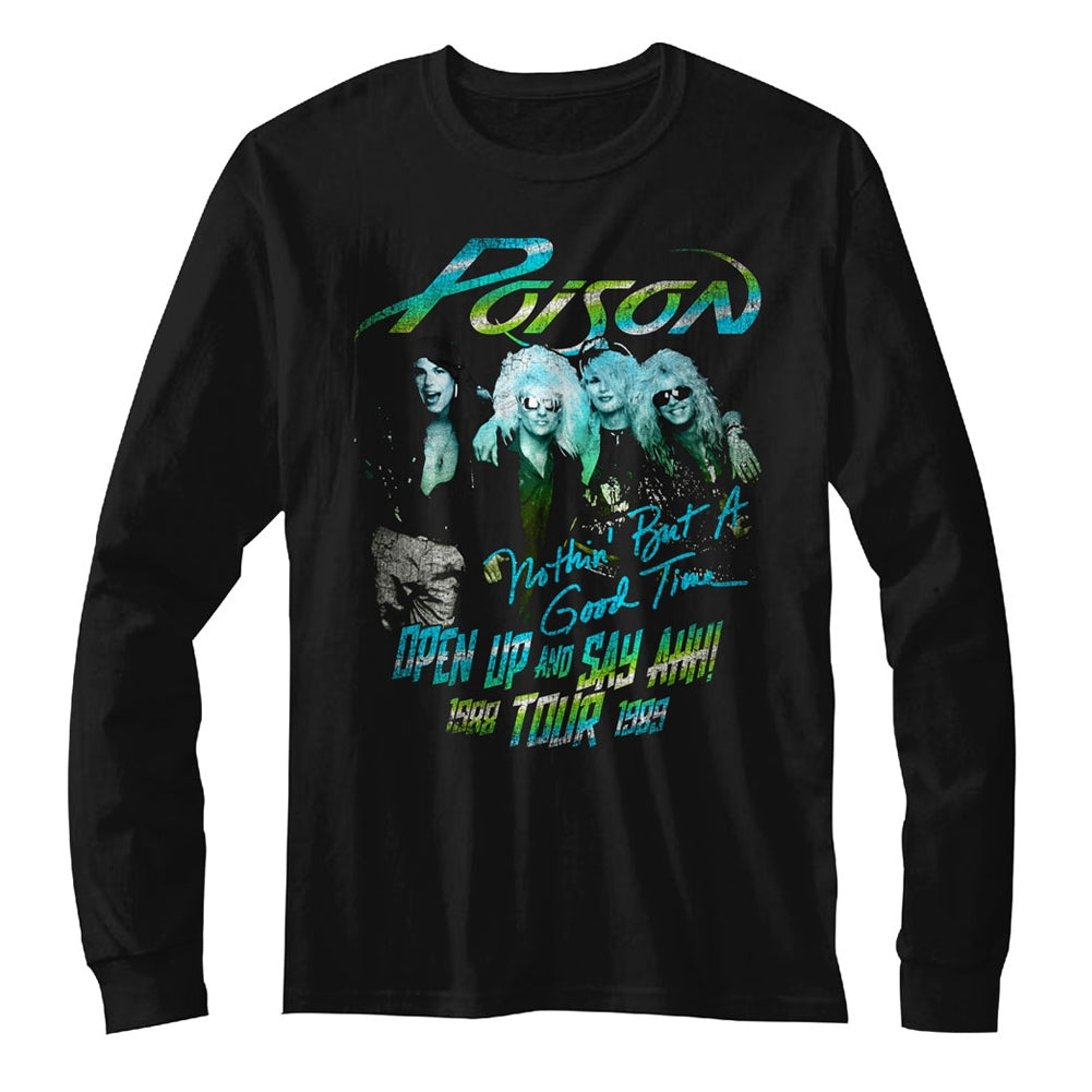 Poison Mens L/S T-Shirt - Tour Shirt - Solid Black