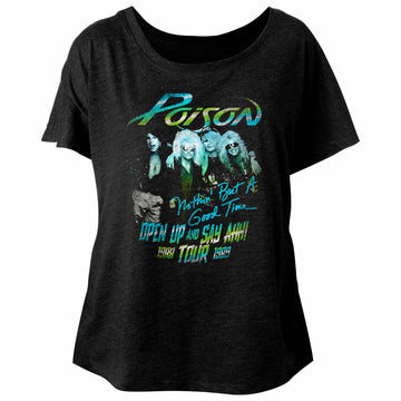 Poison Ladies S/S Dolman - Tour Shirt - Heather Vintage Black