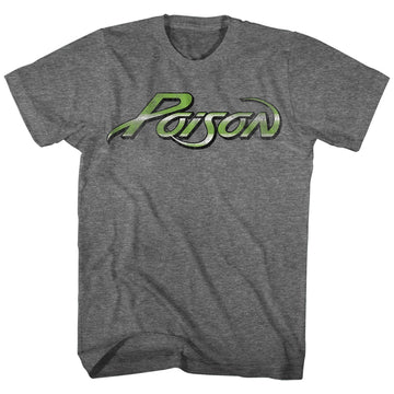 Poison Mens S/S T-Shirt - Logo - Heather Graphite Heather