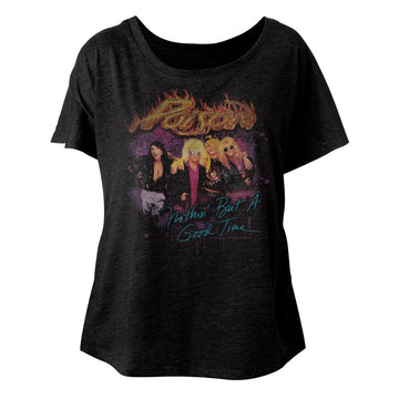 Poison Ladies S/S Dolman - Good Times - Heather Vintage Black