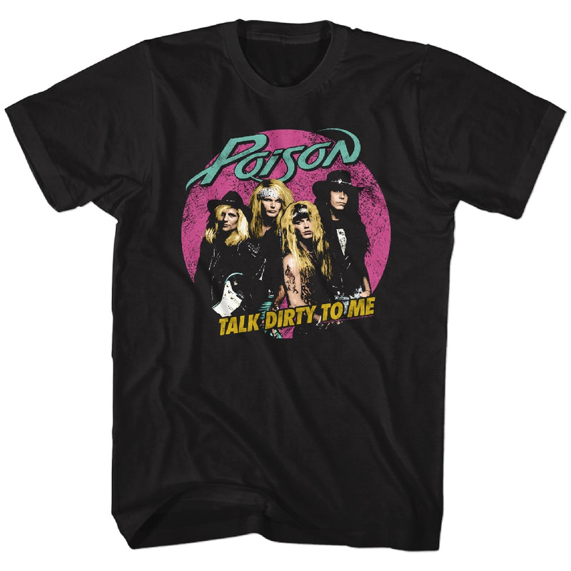 Poison Mens S/S T-Shirt - Pink Circle - Solid Black