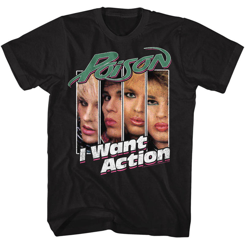 Poison Mens S/S T-Shirt - Iwantaction - Solid Black