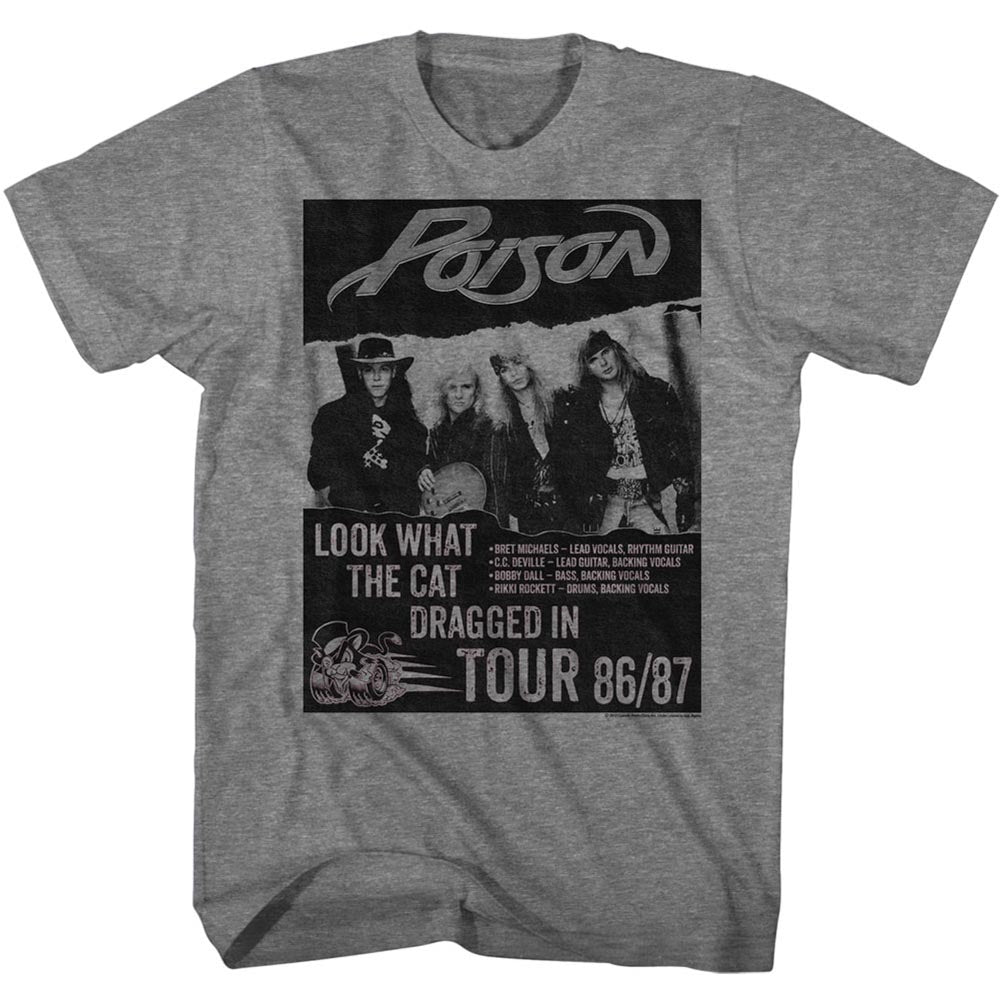Poison Mens S/S T-Shirt - Look What Tour - Heather Graphite Heather