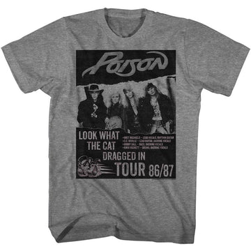 Poison Mens S/S T-Shirt - Look What Tour - Heather Graphite Heather
