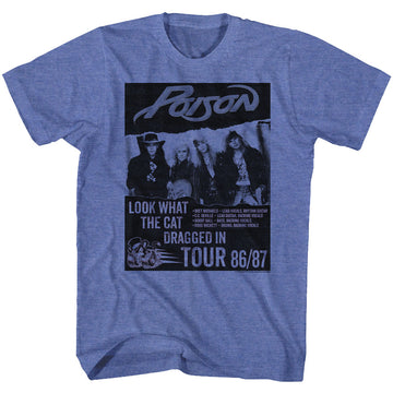 Poison Mens S/S T-Shirt - Look What Tour - Heather Royal Heather