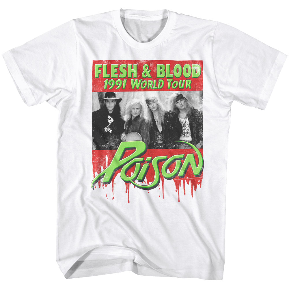 Poison Mens S/S T-Shirt - Flesh Blood - Solid White
