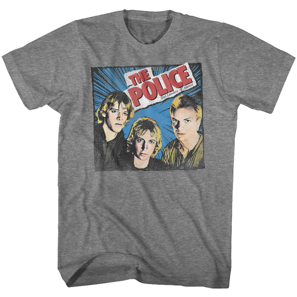 The Police Mens S/S T-Shirt - Comic-Ish - Heather Graphite Heather