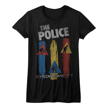 The Police Girls Juniors S/S T-Shirt - Synchro - Solid Black