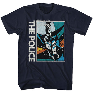 The Police Mens S/S T-Shirt - Message In A Bottle - Solid Navy