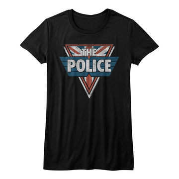 The Police Girls Juniors S/S T-Shirt - The Police - Solid Black