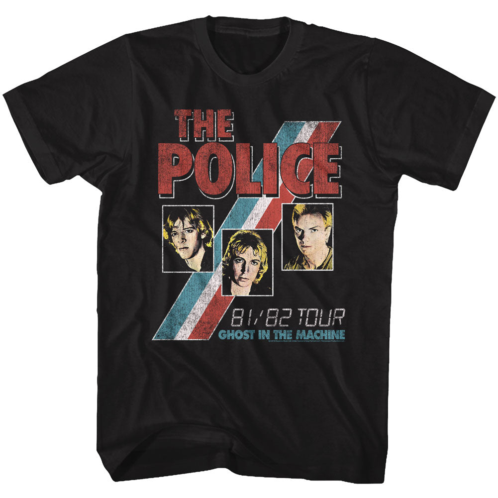 The Police Mens S/S T-Shirt - Ghost In The Machine - Solid Black