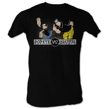 Popeye Mens S/S T-Shirt - Vs2 - Solid Black